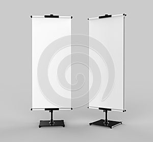 White blank empty high resolution Business Roll Up and Standee Banner display mock up Template for your Design Presentation. 3d r