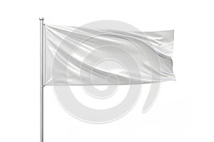 White Blank Flag Template Isolated on a White Background photo