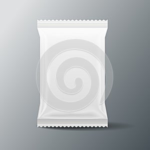 White Blank Food Bag Packaging , 3 D ,vector