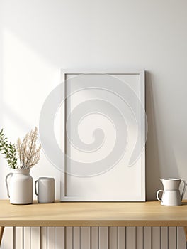 White blank frame mockup