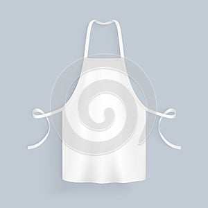 White blank kitchen cotton apron vector illustration photo