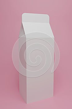 White blank milk package. 3d rendering