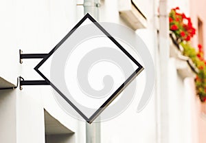 White blank outdoor business signage mockup