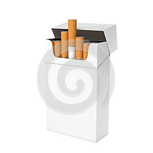White blank pack of cigarettes. With brown filter