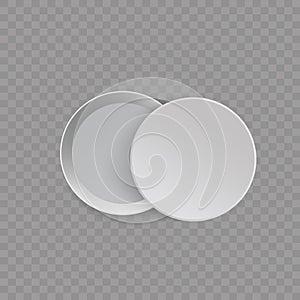 Set of open, closed white blank packaging gift box