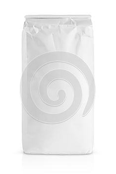 White blank paper bag package of flour