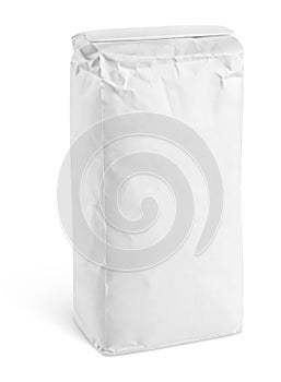 White blank paper bag package of flour