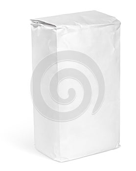 White blank paper bag package of flour