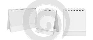 White blank paper desk spiral calendar