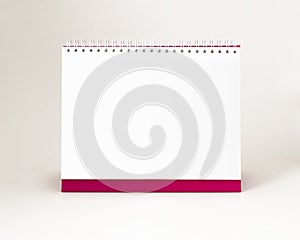 White blank paper desk spiral calendar