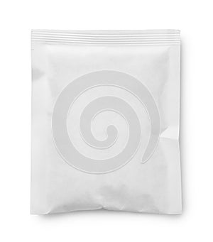 White blank paper sachet