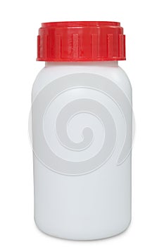 White Blank Plastic Container with Red Cap