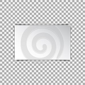 White blank poster mockup, sheet of paper on isolated background. Vector illustration