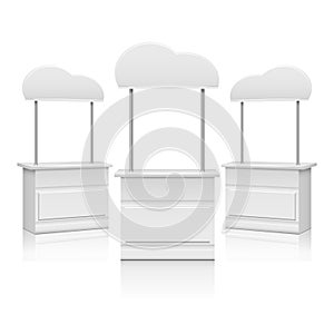 White blank promotion trade stand vector illustration