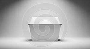 White Blank Rectangular Food Container Mockup