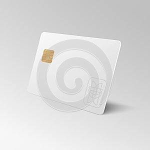 White blank shopping credit card isolated 3d vector illustration