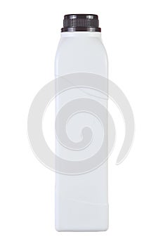 White blank square bottle with copy space area isolated on white
