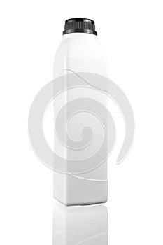 White blank square bottle with copy space area and reflection i