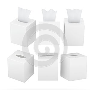 White blank square size tissue box with clipping path