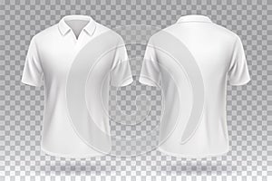 White blank T-shirt front and back template mockup design isolated