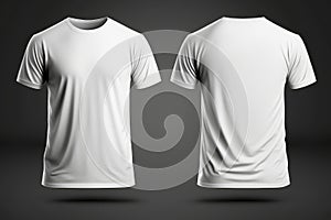 White blank T-shirt template on invisible mannequin