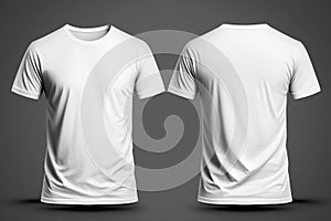 White blank T-shirt template on invisible mannequin