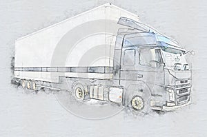 White blank truck lorry