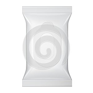 White Blank Wet Wipes Bag Packaging. Hygiene, Cleanliness, Disinfectant, Antibacterial. Plastic Pack Template .