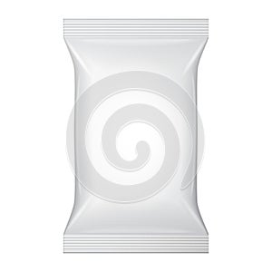 White Blank Wet Wipes Bag Packaging. Hygiene, Cleanliness, Disinfectant, Antibacterial. Plastic Pack Template.