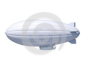 White blank zeppelin airship with copy space, 3d rendering