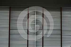 white blinds curtain put on the window, interior design