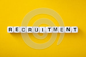 White block with word Recruitment