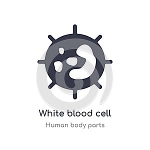 white blood cell outline icon. isolated line vector illustration from human body parts collection. editable thin stroke white
