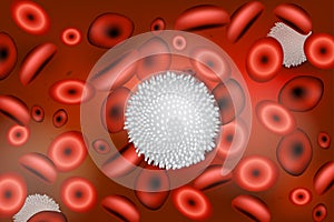 White blood cells also called leukocytes or leucocytes and abbreviated as WBCs. photo
