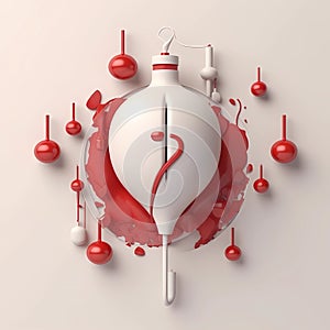 White blood hearts. World Blood Donor Day Illustration banners background. 14 june. Donated blood Ai generated