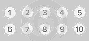 White blot with number icon set