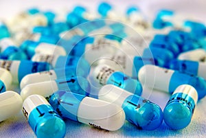 White and blue capsules