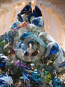White blue Christmas tree