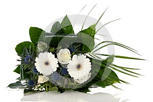 White blue flower bouquet