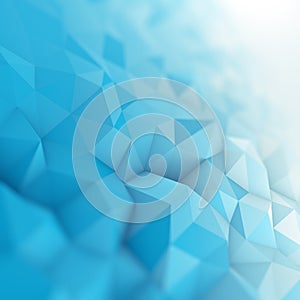 White and blue gradient low poly geometric surface abstract 3D r