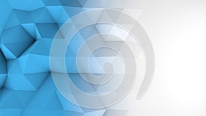 White blue gradient polygonal geometric 3D surface