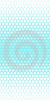 White blue halftone triangles pattern. Abstract geometric gradient background. Vector illustration