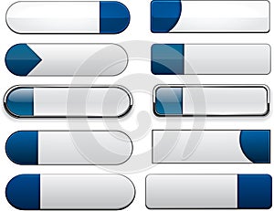 White-blue high-detailed modern web buttons.