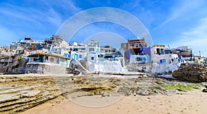 White and blue houses on the beach at imsouane in morocco-5
