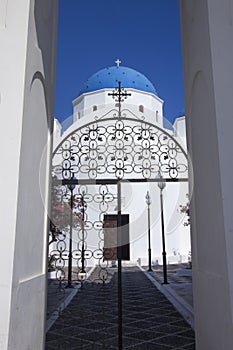 The monastery of Timios Stravos Perissa Santorini photo