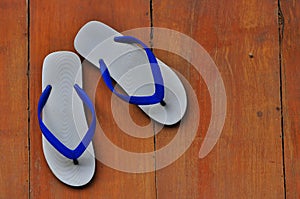 White and blue sandals