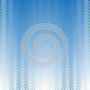 White & blue seamless waves pattern on light blue shaded background