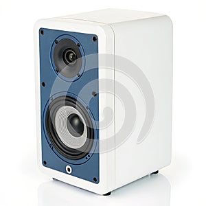 White and blue speaker isolated on white background