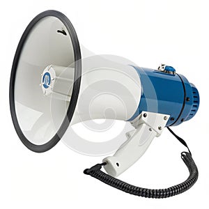 White and blue speaker isolated on white