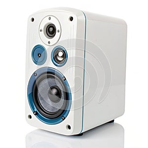 White and blue speaker isolated on white